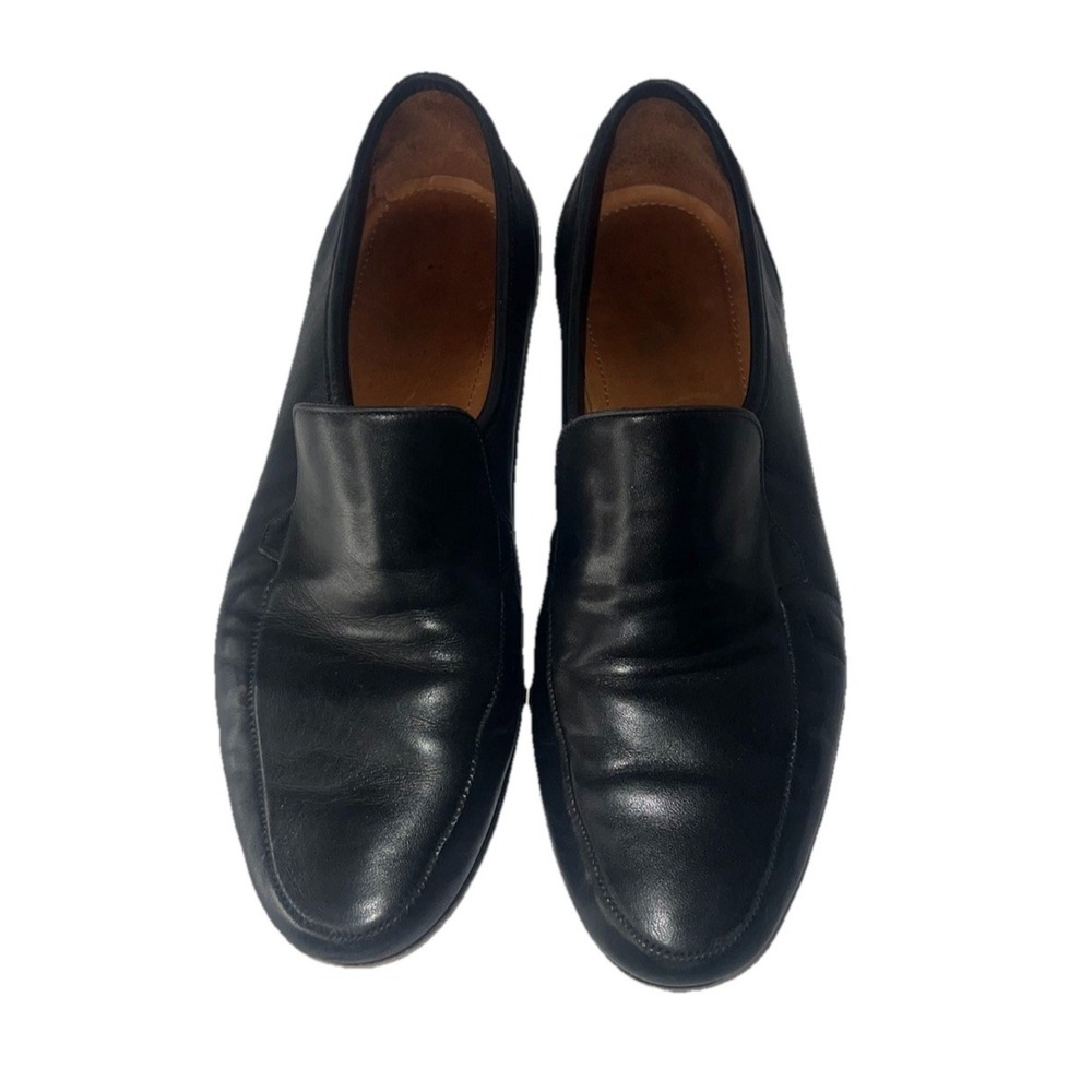 Allen Edmonds Lugano Black Leather Slip-On Loafers Mens 11 D Dress Shoes